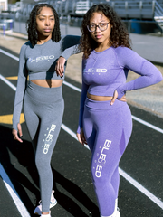 Load image into Gallery viewer, BLESSED Long Sleeve Crop Top - SlimStrength ActiveWear - Apparel with Purpose
