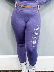 Load image into Gallery viewer, BLESSED Leggings - SlimStrength ActiveWear - Apparel with Purpose
